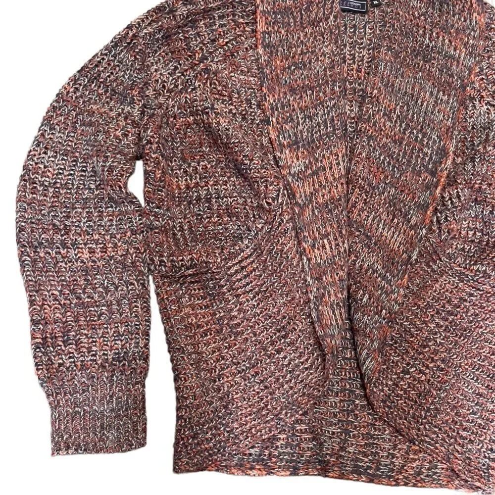 Creazioni Effici Knitted Rounded Front Hem Open Cardigan XLARGE